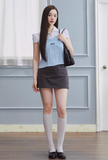 Washed Line Denim Mini Skirt