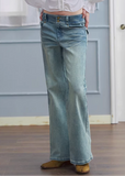 straight leg jeans women, cotton denim jeans, vintage wash jeans, korean fashion denim, relaxed fit jeans, casual straight pants, everyday denim women, blue jeans outfit, minimalist denim style, whisker wash jeans, breathable cotton jeans, classic straight denim, versatile casual pants, modern feminine clothing, chic everyday outfit, spring denim women, soft wash jeans, aesthetic fashion denim, simple straight jeans, essential wardrobe denim