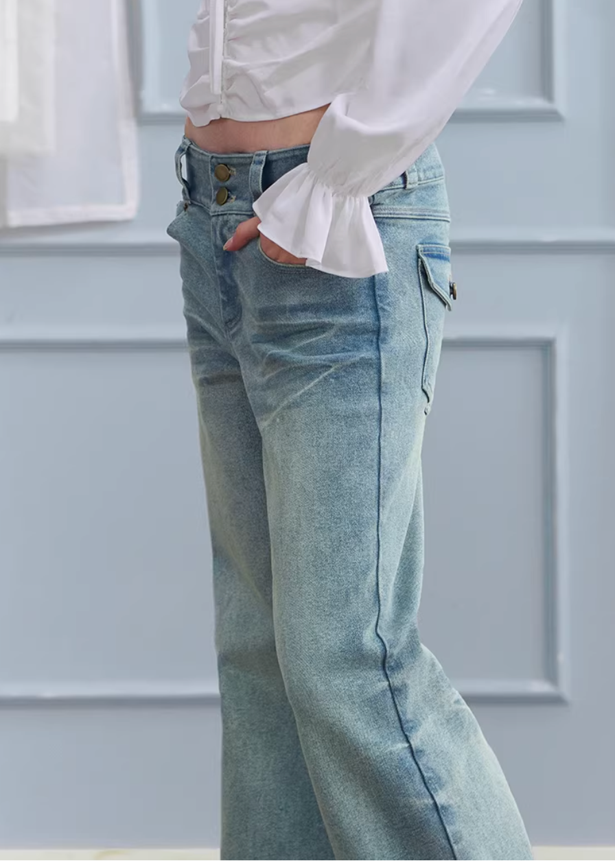straight leg jeans women, cotton denim jeans, vintage wash jeans, korean fashion denim, relaxed fit jeans, casual straight pants, everyday denim women, blue jeans outfit, minimalist denim style, whisker wash jeans, breathable cotton jeans, classic straight denim, versatile casual pants, modern feminine clothing, chic everyday outfit, spring denim women, soft wash jeans, aesthetic fashion denim, simple straight jeans, essential wardrobe denim