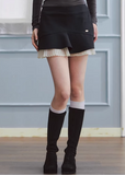 layered mini skirt women, pleated skirt women, ruffle mini skirt, korean fashion skirt, asymmetrical skirt, feminine mini skirt, contrast layer skirt, aesthetic fashion skirt, chic everyday outfit, modern feminine clothing, lightweight skirt women, versatile mini skirt, casual elegant skirt, spring mini skirt, soft texture skirt, stylish short skirt, parisian style clothing, refined casual wear, playful mini skirt, clean silhouette skirt