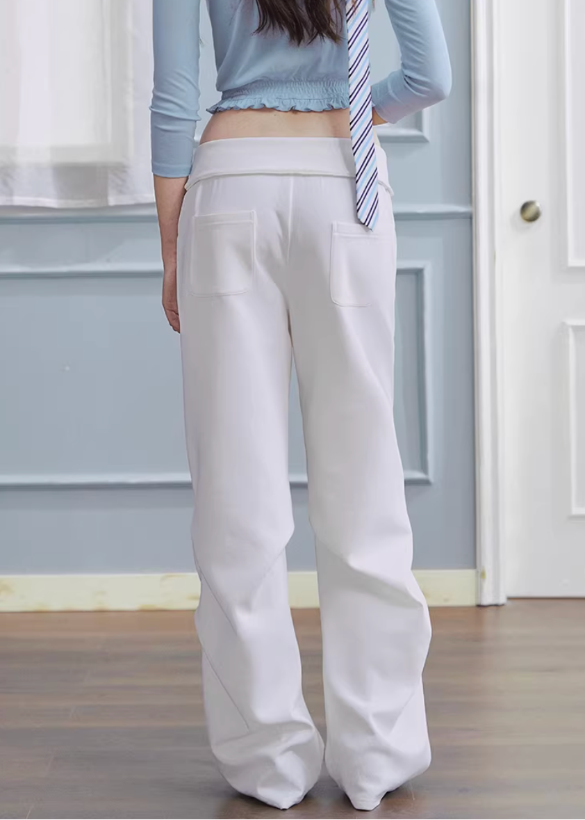white slacks women, straight leg trousers, casual spring outfits, korean fashion pants, relaxed fit trousers women, minimalist white pants, versatile casual pants, spring outfit ideas, modern feminine clothing, chic everyday pants, aesthetic fashion bottoms, clean line trousers, lightweight spring pants, refined casual wear, parisian style clothing, easy styling pants, soft structured trousers, contemporary women fashion, essential wardrobe pants, everyday elegant outfit
