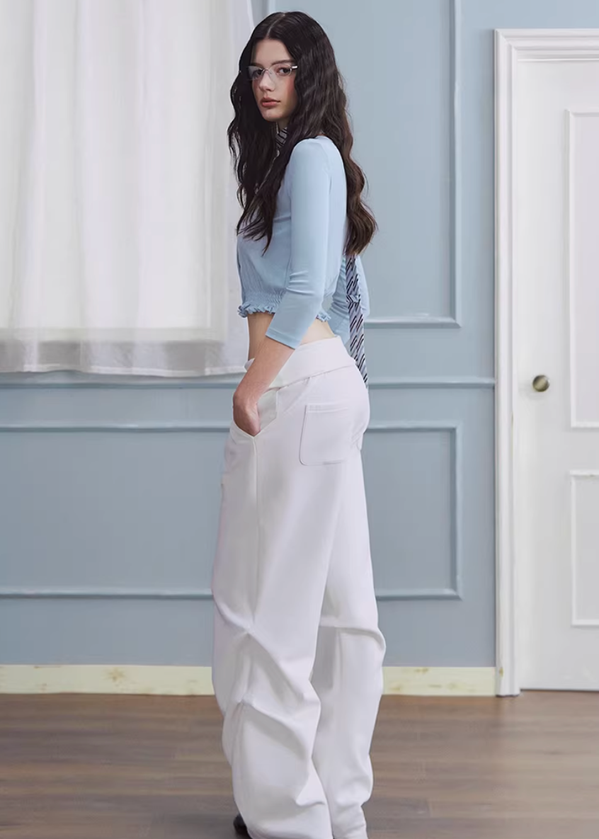 white slacks women, straight leg trousers, casual spring outfits, korean fashion pants, relaxed fit trousers women, minimalist white pants, versatile casual pants, spring outfit ideas, modern feminine clothing, chic everyday pants, aesthetic fashion bottoms, clean line trousers, lightweight spring pants, refined casual wear, parisian style clothing, easy styling pants, soft structured trousers, contemporary women fashion, essential wardrobe pants, everyday elegant outfit