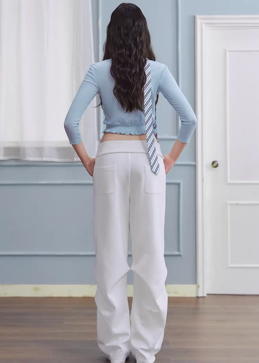 white slacks women, straight leg trousers, casual spring outfits, korean fashion pants, relaxed fit trousers women, minimalist white pants, versatile casual pants, spring outfit ideas, modern feminine clothing, chic everyday pants, aesthetic fashion bottoms, clean line trousers, lightweight spring pants, refined casual wear, parisian style clothing, easy styling pants, soft structured trousers, contemporary women fashion, essential wardrobe pants, everyday elegant outfit