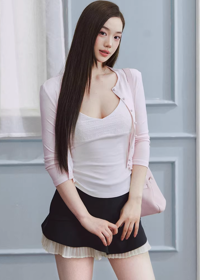 white camisole top women, embroidered camisole, minimal tank top women, korean fashion top, slim fit camisole, layering top women, spring outfit ideas, basic essential top, breathable cotton camisole, fitted tank top women, aesthetic fashion top, modern feminine clothing, versatile white top, casual chic outfit, parisian style clothing, clean line top, everyday essential wear, soft stretch camisole, refined basic top, lightweight summer top