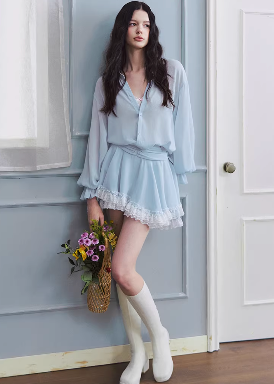 two piece skirt set women, spring outfits 2026, lightweight shirt set, korean fashion set, casual spring outfits, relaxed fit shirt women, mini skirt set women, aesthetic fashion outfit, breathable summer set, modern feminine clothing, chic everyday outfit, soft pastel outfit, versatile two piece outfit, travel outfit women, parisian style clothing, easy styling set, comfortable casual wear, coordinated outfit set, spring wardrobe set, minimal fashion outfit