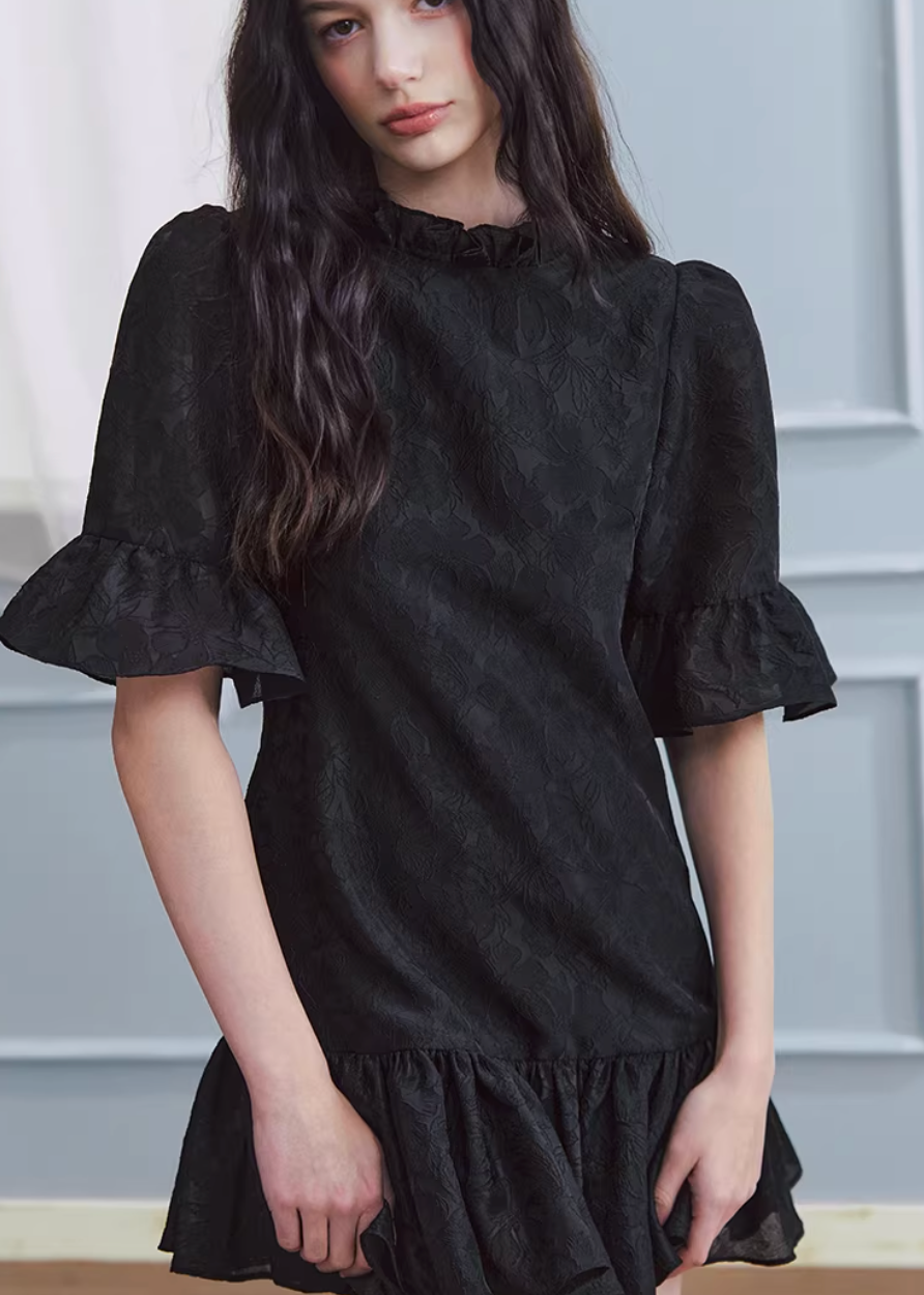 white mini dress women, jacquard dress women, ruffle dress spring, korean fashion dress, spring outfits 2026, feminine mini dress, textured white dress, aesthetic fashion dress, lightweight summer dress, chic everyday outfit, modern feminine clothing, elegant casual dress, parisian style clothing, versatile spring dress, soft girl aesthetic dress, flared mini dress, refined casual wear, delicate texture dress, romantic white dress, spring wardrobe essential