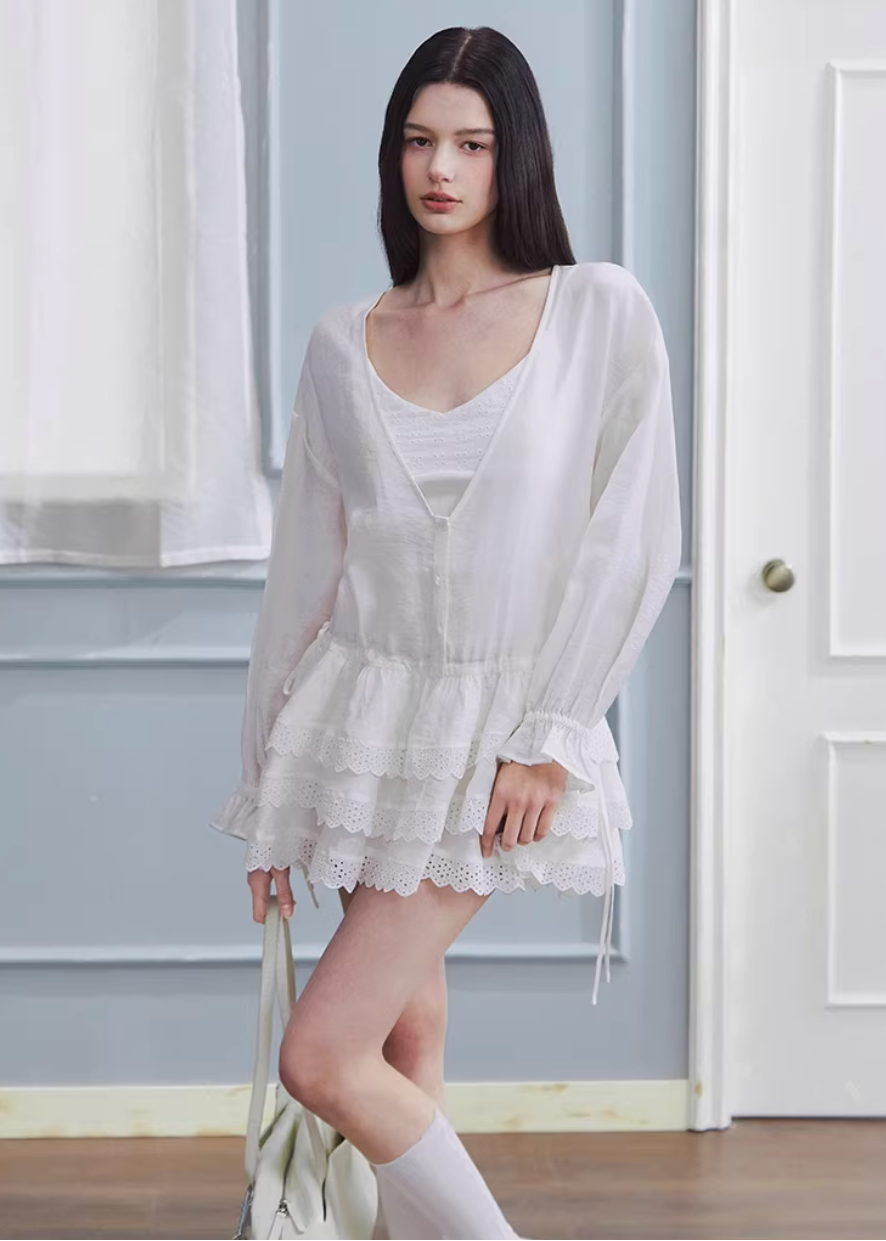 Afternoon Linen Flow Dress M / White