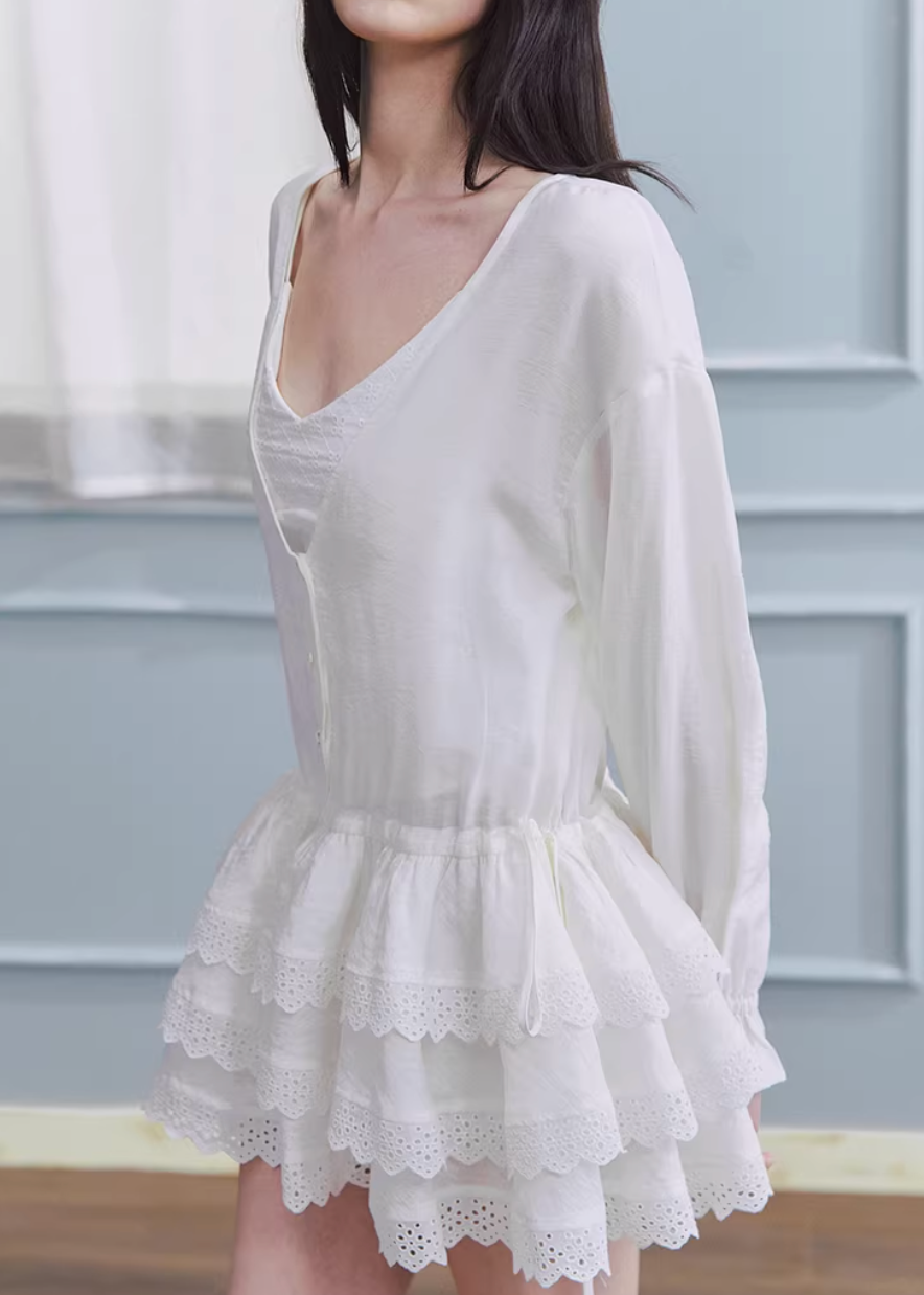 white linen dress women, spring outfit ideas, casual spring outfits, korean fashion dress, lightweight summer dress, relaxed fit dress, feminine midi dress, breathable linen dress, aesthetic fashion dress, modern feminine clothing, chic everyday outfit, parisian style clothing, soft girl aesthetic dress, versatile spring dress, airy fabric dress, refined casual wear, elegant daytime dress, minimal style dress, comfortable summer outfit, effortless style dress