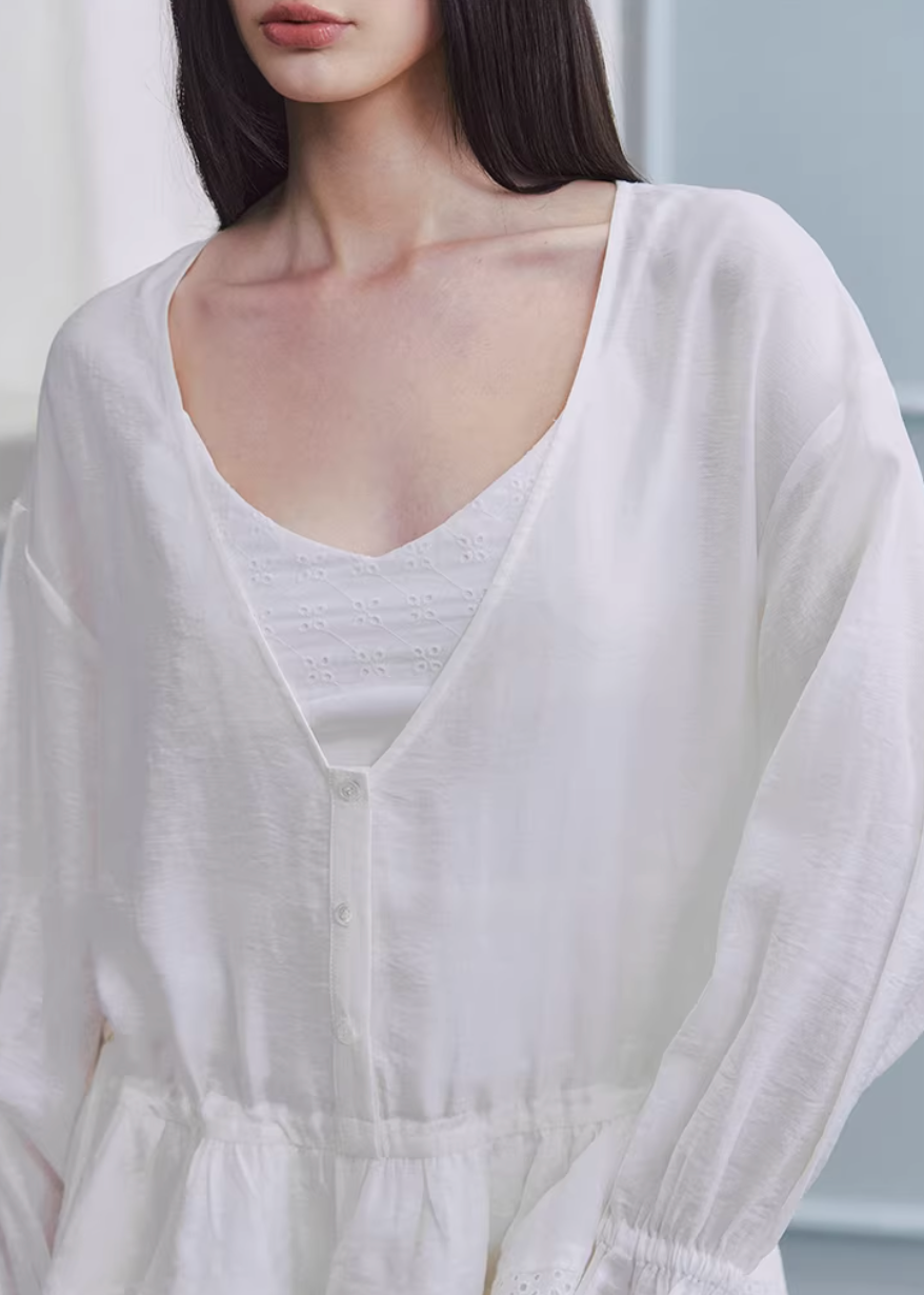 white linen dress women, spring outfit ideas, casual spring outfits, korean fashion dress, lightweight summer dress, relaxed fit dress, feminine midi dress, breathable linen dress, aesthetic fashion dress, modern feminine clothing, chic everyday outfit, parisian style clothing, soft girl aesthetic dress, versatile spring dress, airy fabric dress, refined casual wear, elegant daytime dress, minimal style dress, comfortable summer outfit, effortless style dress