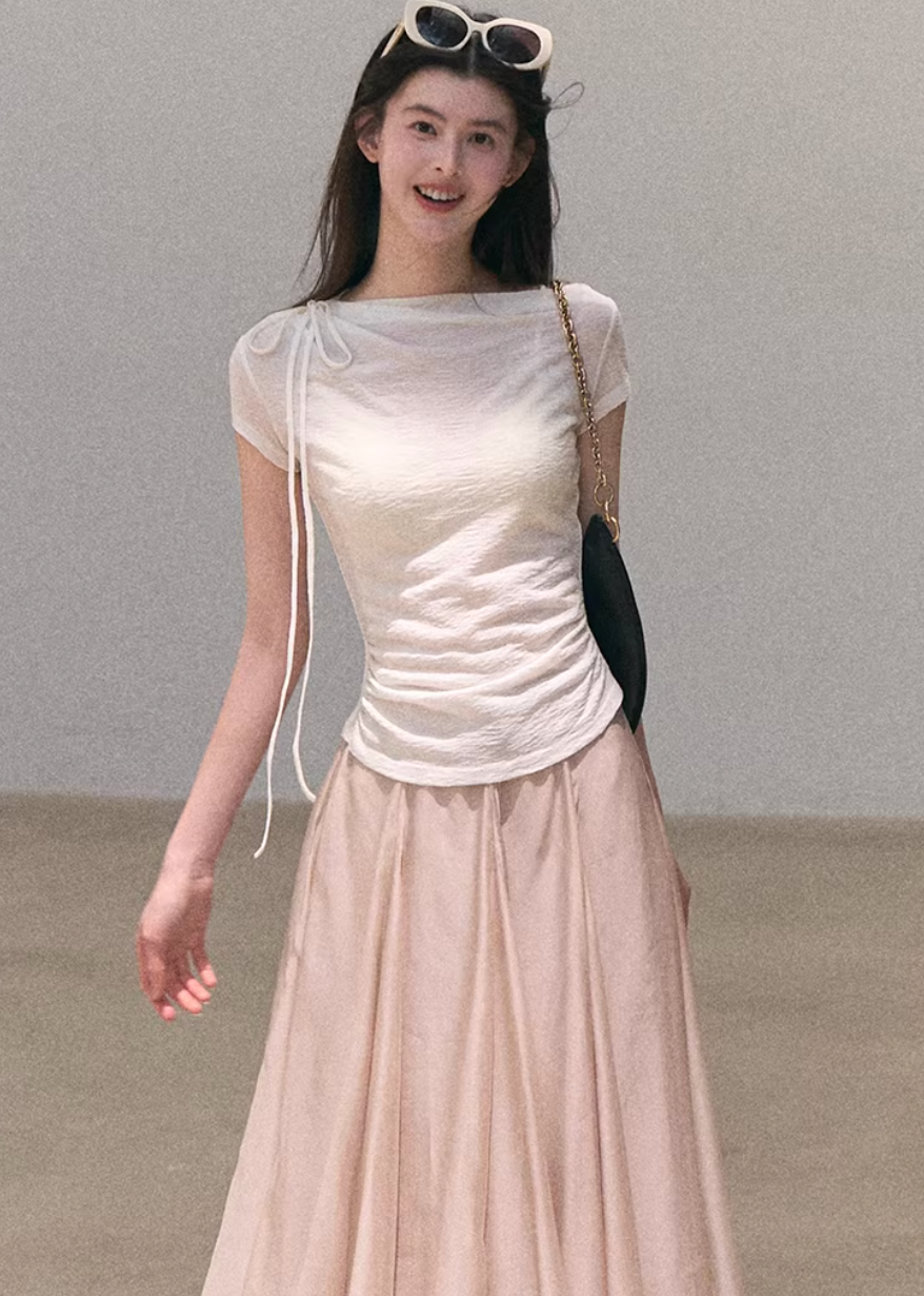 organza skirt women, flowy maxi skirt, korean fashion skirt, spring outfits 2026, casual spring outfits, sheer layered skirt, lightweight long skirt, feminine elegant skirt, soft aesthetic outfit, breathable summer skirt, modern feminine clothing, parisian style clothing, versatile long skirt, refined casual wear, airy fabric skirt, chic everyday outfit, minimal elegant skirt, spring wardrobe essential, soft flow skirt, calm luxury style