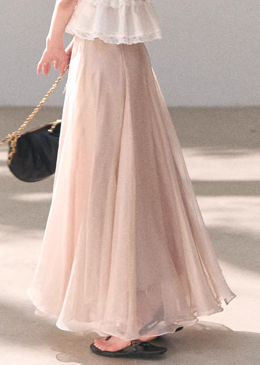 organza skirt women, flowy maxi skirt, korean fashion skirt, spring outfits 2026, casual spring outfits, sheer layered skirt, lightweight long skirt, feminine elegant skirt, soft aesthetic outfit, breathable summer skirt, modern feminine clothing, parisian style clothing, versatile long skirt, refined casual wear, airy fabric skirt, chic everyday outfit, minimal elegant skirt, spring wardrobe essential, soft flow skirt, calm luxury style