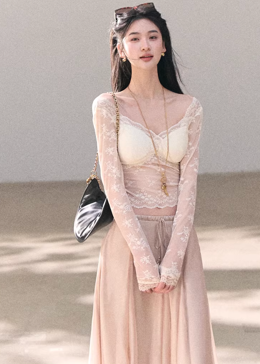 organza skirt women, flowy maxi skirt, korean fashion skirt, spring outfits 2026, casual spring outfits, sheer layered skirt, lightweight long skirt, feminine elegant skirt, soft aesthetic outfit, breathable summer skirt, modern feminine clothing, parisian style clothing, versatile long skirt, refined casual wear, airy fabric skirt, chic everyday outfit, minimal elegant skirt, spring wardrobe essential, soft flow skirt, calm luxury style