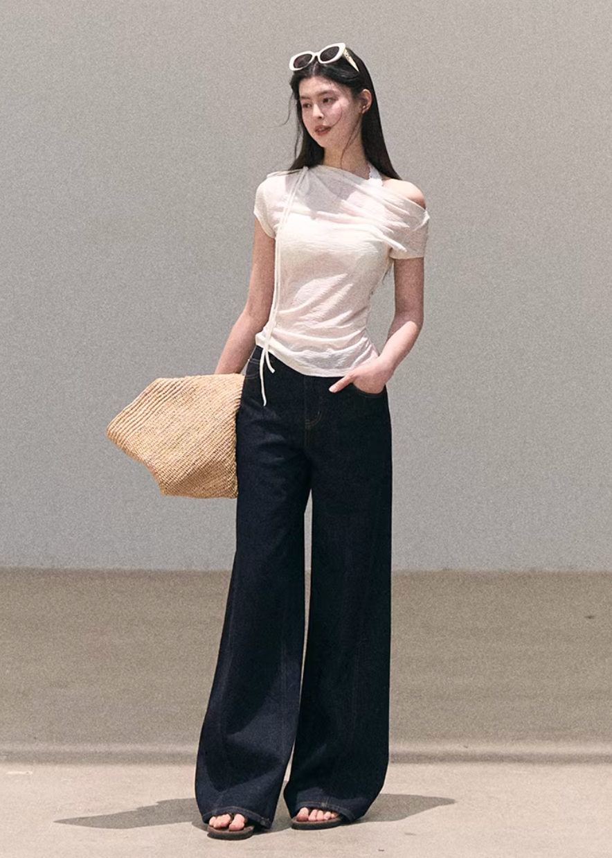 denim set women, lace camisole set, wide leg pants outfit, korean fashion set, spring outfit ideas, casual spring outfits, resort outfit women, bohemian denim outfit, lightweight denim set, feminine casual outfit, modern feminine clothing, parisian style clothing, versatile two piece outfit, relaxed fit pants women, aesthetic fashion set, travel outfit women, soft denim outfit, chic everyday set, minimal style outfit, calm luxury fashion