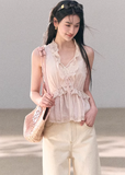 lace halter top women, linen blend top, lyocell blouse women, korean fashion top, spring outfit ideas, casual spring outfits, feminine summer top, lightweight blouse women, soft aesthetic outfit, breathable fabric top, modern feminine clothing, parisian style clothing, relaxed fit top women, versatile summer top, airy fabric blouse, chic everyday outfit, minimal elegant top, resort style top, calm luxury fashion, delicate lace blouse