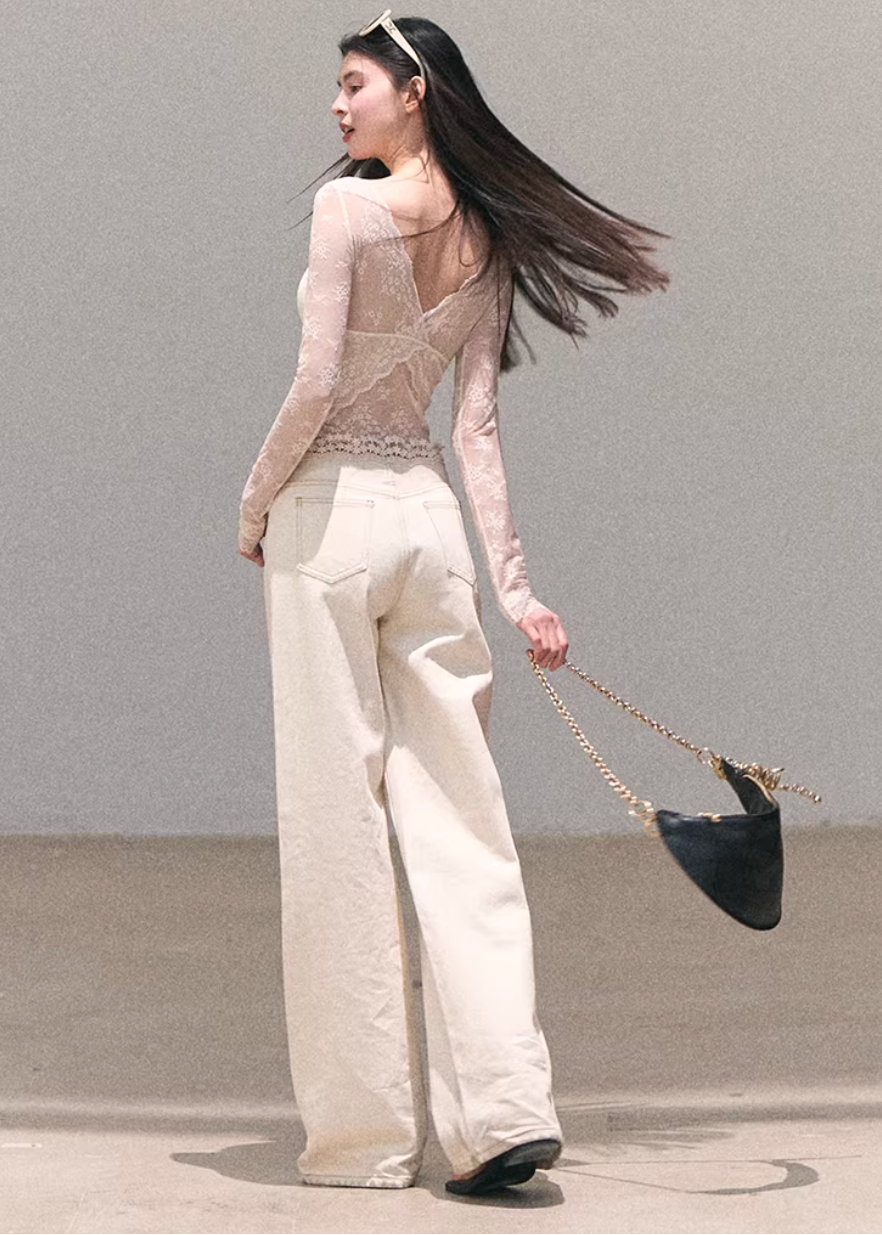 wide leg jeans women, straight denim pants, korean fashion denim, spring outfits 2026, casual spring outfits, washed denim jeans, relaxed fit jeans women, minimalist denim style, soft aesthetic outfit, breathable cotton jeans, modern feminine clothing, parisian style clothing, versatile casual pants, chic everyday outfit, natural style denim, light wash jeans women, comfortable wide leg pants, calm luxury fashion, effortless outfit jeans, spring wardrobe denim
