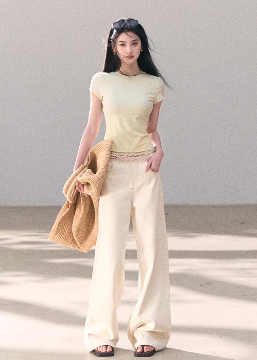 wide leg jeans women, straight denim pants, korean fashion denim, spring outfits 2026, casual spring outfits, washed denim jeans, relaxed fit jeans women, minimalist denim style, soft aesthetic outfit, breathable cotton jeans, modern feminine clothing, parisian style clothing, versatile casual pants, chic everyday outfit, natural style denim, light wash jeans women, comfortable wide leg pants, calm luxury fashion, effortless outfit jeans, spring wardrobe denim