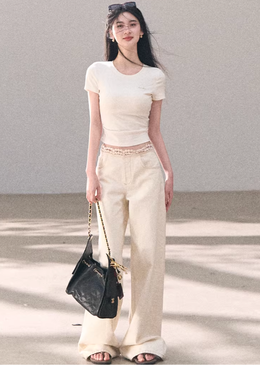 wide leg jeans women, straight denim pants, korean fashion denim, spring outfits 2026, casual spring outfits, washed denim jeans, relaxed fit jeans women, minimalist denim style, soft aesthetic outfit, breathable cotton jeans, modern feminine clothing, parisian style clothing, versatile casual pants, chic everyday outfit, natural style denim, light wash jeans women, comfortable wide leg pants, calm luxury fashion, effortless outfit jeans, spring wardrobe denim