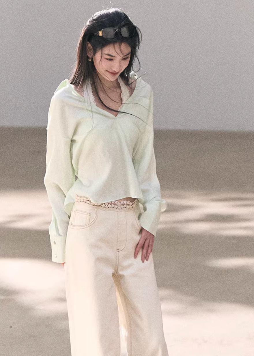 wide leg jeans women, straight denim pants, korean fashion denim, spring outfits 2026, casual spring outfits, washed denim jeans, relaxed fit jeans women, minimalist denim style, soft aesthetic outfit, breathable cotton jeans, modern feminine clothing, parisian style clothing, versatile casual pants, chic everyday outfit, natural style denim, light wash jeans women, comfortable wide leg pants, calm luxury fashion, effortless outfit jeans, spring wardrobe denim
