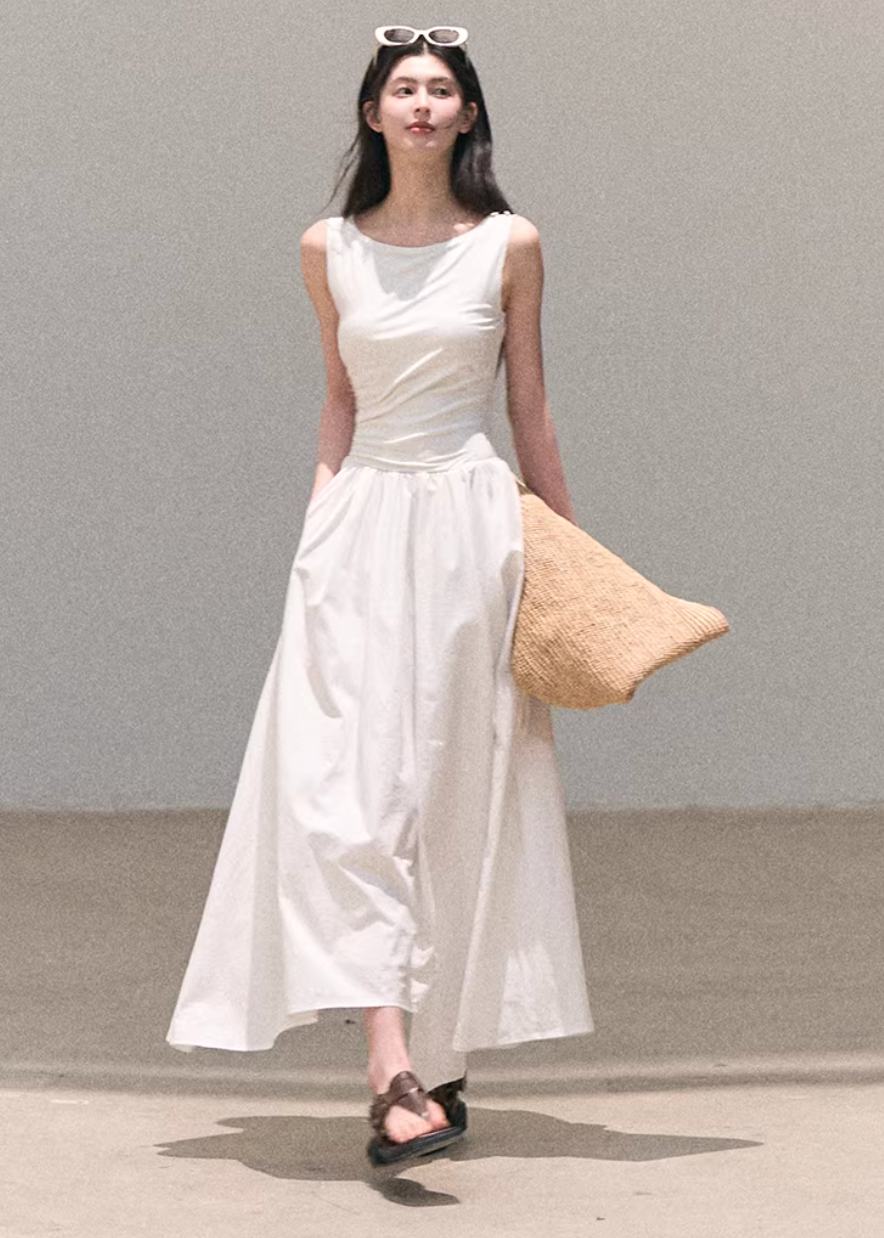 a line long dress women, layered dress women, korean fashion dress, spring outfits 2026, casual spring outfits, wrap dress women, minimalist long dress, soft aesthetic outfit, breathable fabric dress, modern feminine clothing, parisian style clothing, versatile long dress, chic everyday outfit, calm luxury fashion, lightweight dress women, elegant casual dress, effortless style dress, refined minimal dress, spring wardrobe dress, feminine silhouette dress