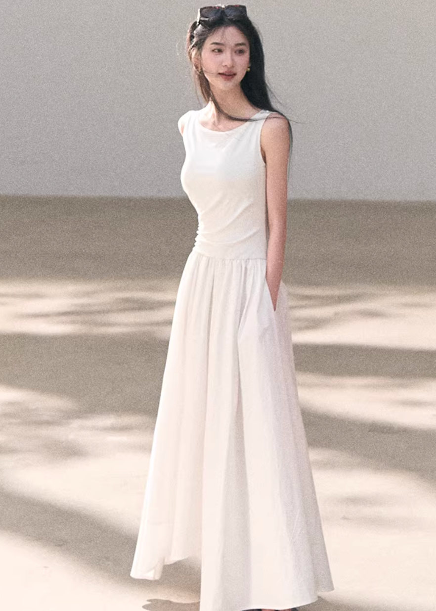 a line long dress women, layered dress women, korean fashion dress, spring outfits 2026, casual spring outfits, wrap dress women, minimalist long dress, soft aesthetic outfit, breathable fabric dress, modern feminine clothing, parisian style clothing, versatile long dress, chic everyday outfit, calm luxury fashion, lightweight dress women, elegant casual dress, effortless style dress, refined minimal dress, spring wardrobe dress, feminine silhouette dress