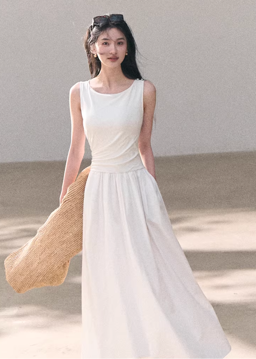 a line long dress women, layered dress women, korean fashion dress, spring outfits 2026, casual spring outfits, wrap dress women, minimalist long dress, soft aesthetic outfit, breathable fabric dress, modern feminine clothing, parisian style clothing, versatile long dress, chic everyday outfit, calm luxury fashion, lightweight dress women, elegant casual dress, effortless style dress, refined minimal dress, spring wardrobe dress, feminine silhouette dress