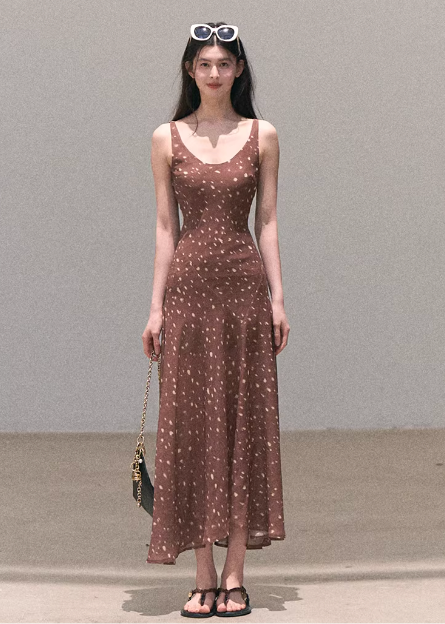 polka dot dress women, camisole dress long, korean fashion dress, spring outfit ideas, casual spring outfits, a line dress women, minimalist long dress, soft aesthetic outfit, breathable summer dress, modern feminine clothing, parisian style clothing, versatile long dress, chic everyday outfit, calm luxury fashion, lightweight dress women, effortless style dress, refined minimal dress, spring wardrobe dress, feminine silhouette dress, resort style dress