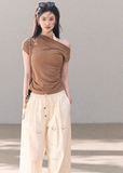 off shoulder knit top women, cut out knit top, lyocell wool top, korean fashion top, spring outfit ideas, casual spring outfits, slim fit knit top, minimalist knitwear women, soft aesthetic outfit, breathable knit top, modern feminine clothing, parisian style clothing, versatile everyday top, chic casual outfit, calm luxury fashion, lightweight knitwear, refined casual wear, fitted knit blouse, effortless style top, spring wardrobe essential