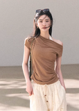 off shoulder knit top women, cut out knit top, lyocell wool top, korean fashion top, spring outfit ideas, casual spring outfits, slim fit knit top, minimalist knitwear women, soft aesthetic outfit, breathable knit top, modern feminine clothing, parisian style clothing, versatile everyday top, chic casual outfit, calm luxury fashion, lightweight knitwear, refined casual wear, fitted knit blouse, effortless style top, spring wardrobe essential