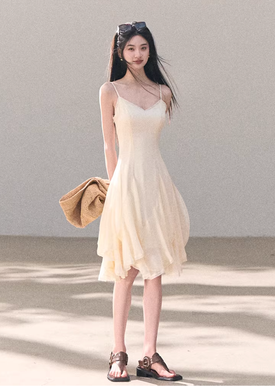 chiffon camisole dress women, lace slip dress, korean fashion dress, spring outfits 2026, casual spring outfits, a line chiffon dress, minimalist long dress, soft aesthetic outfit, breathable summer dress, modern feminine clothing, parisian style clothing, versatile dress women, chic everyday outfit, calm luxury fashion, lightweight dress women, effortless style dress, refined minimal dress, spring wardrobe dress, feminine silhouette dress, elegant summer dress