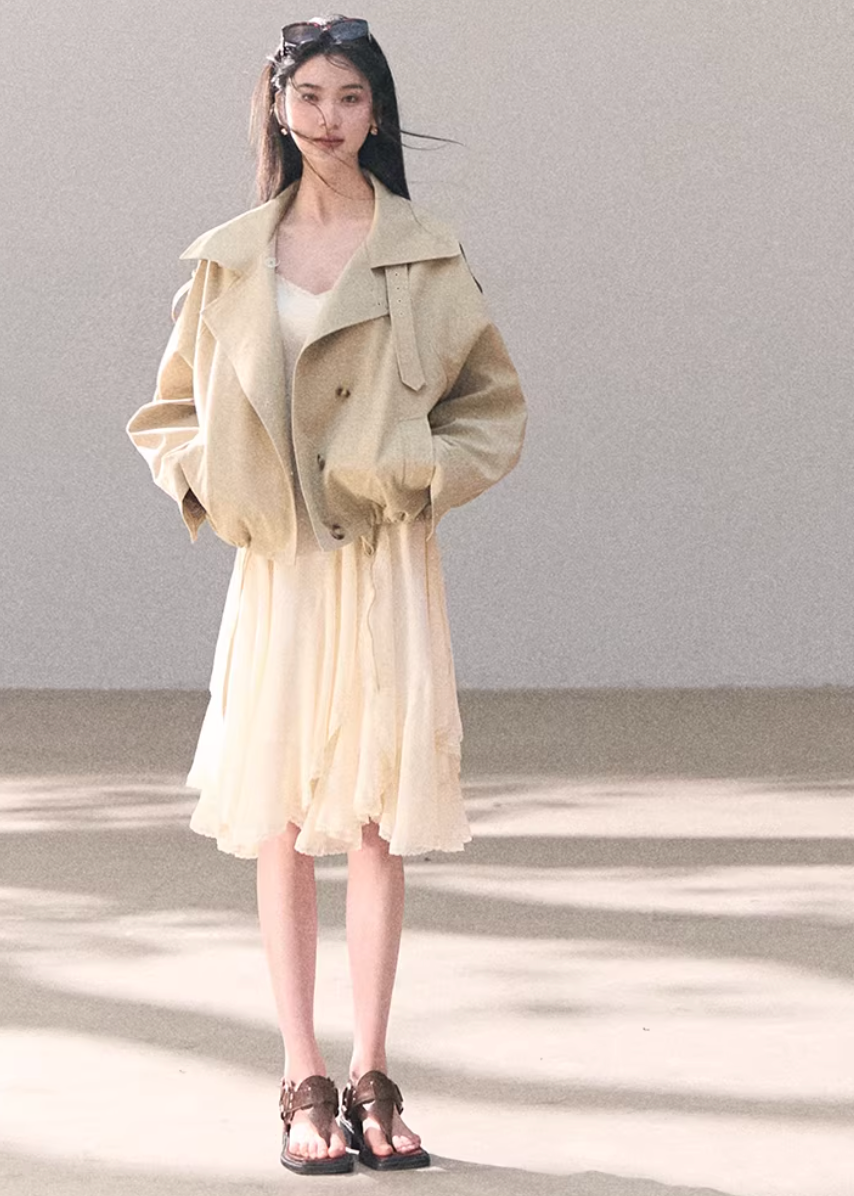 Soft Light Chiffon Camisole Dress – nowa