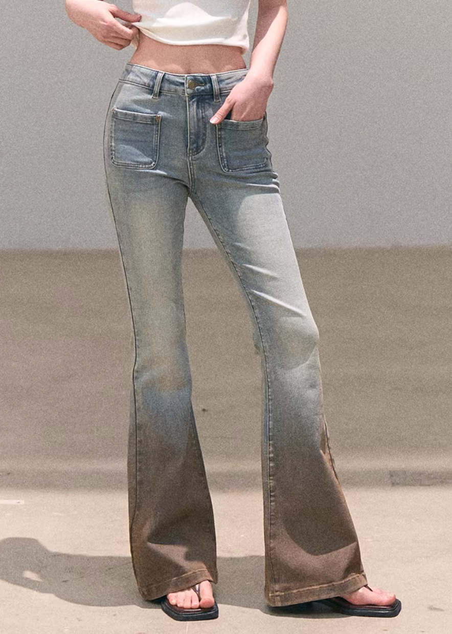 flared jeans women, vintage wash denim, korean fashion denim, spring outfits 2026, casual spring outfits, flare jeans outfit, slim fit flare jeans, minimalist denim style, soft aesthetic outfit, breathable cotton jeans, modern feminine clothing, parisian style clothing, versatile denim pants, chic everyday outfit, calm luxury fashion, relaxed fit denim, light wash jeans women, effortless style jeans, spring wardrobe denim, flattering denim jeans