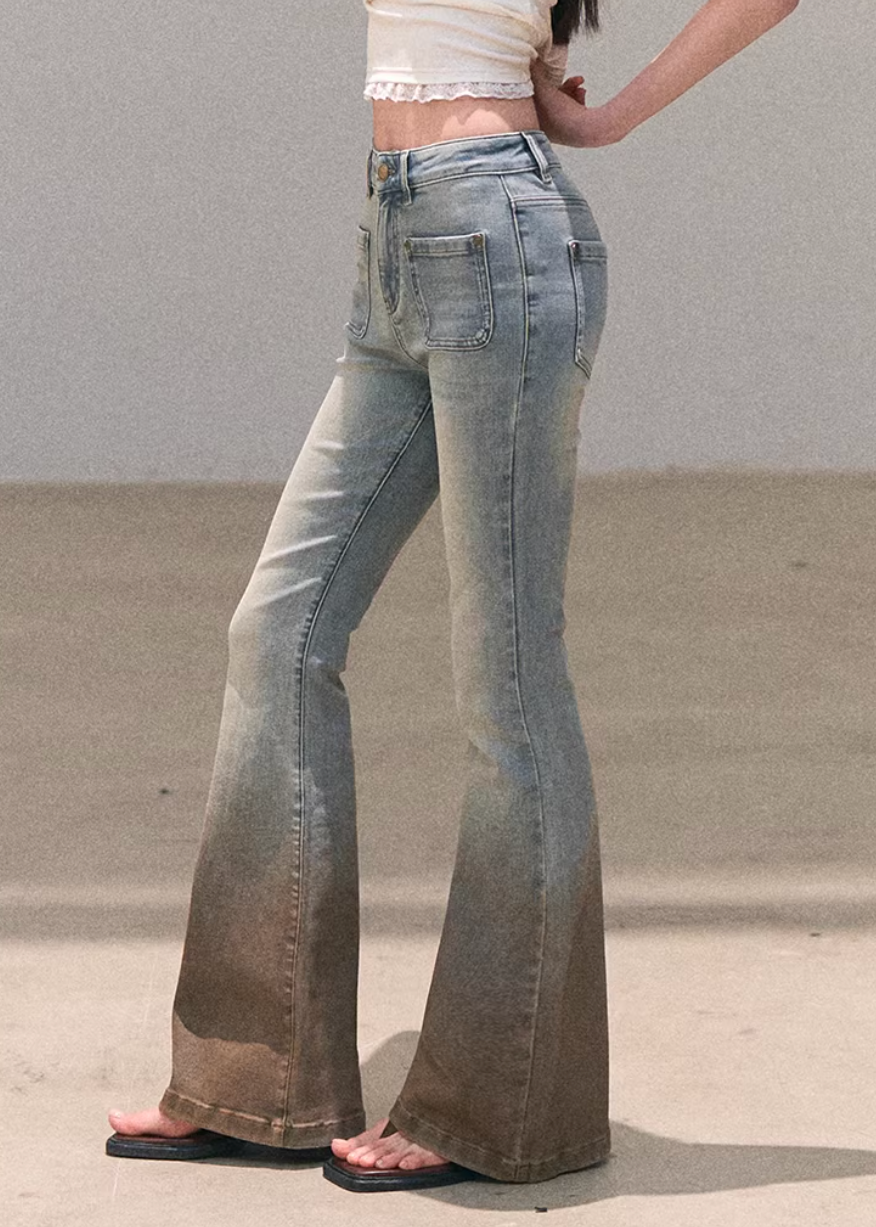 flared jeans women, vintage wash denim, korean fashion denim, spring outfits 2026, casual spring outfits, flare jeans outfit, slim fit flare jeans, minimalist denim style, soft aesthetic outfit, breathable cotton jeans, modern feminine clothing, parisian style clothing, versatile denim pants, chic everyday outfit, calm luxury fashion, relaxed fit denim, light wash jeans women, effortless style jeans, spring wardrobe denim, flattering denim jeans