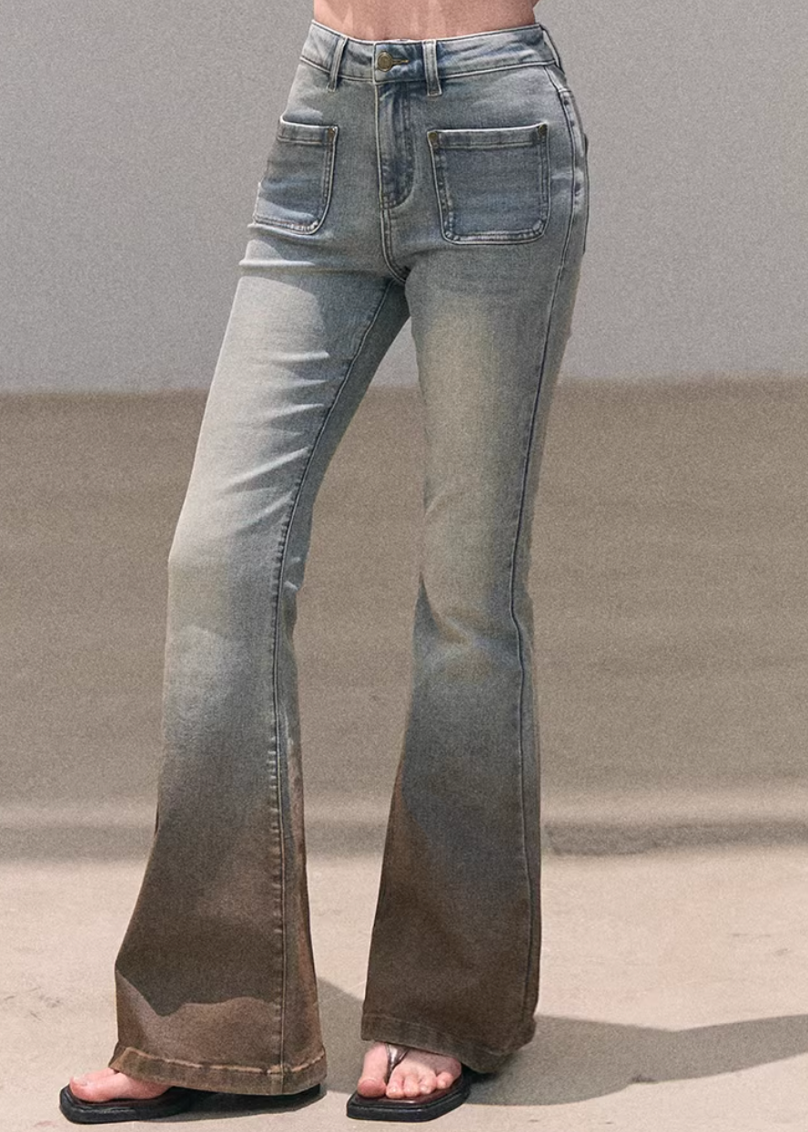 flared jeans women, vintage wash denim, korean fashion denim, spring outfits 2026, casual spring outfits, flare jeans outfit, slim fit flare jeans, minimalist denim style, soft aesthetic outfit, breathable cotton jeans, modern feminine clothing, parisian style clothing, versatile denim pants, chic everyday outfit, calm luxury fashion, relaxed fit denim, light wash jeans women, effortless style jeans, spring wardrobe denim, flattering denim jeans