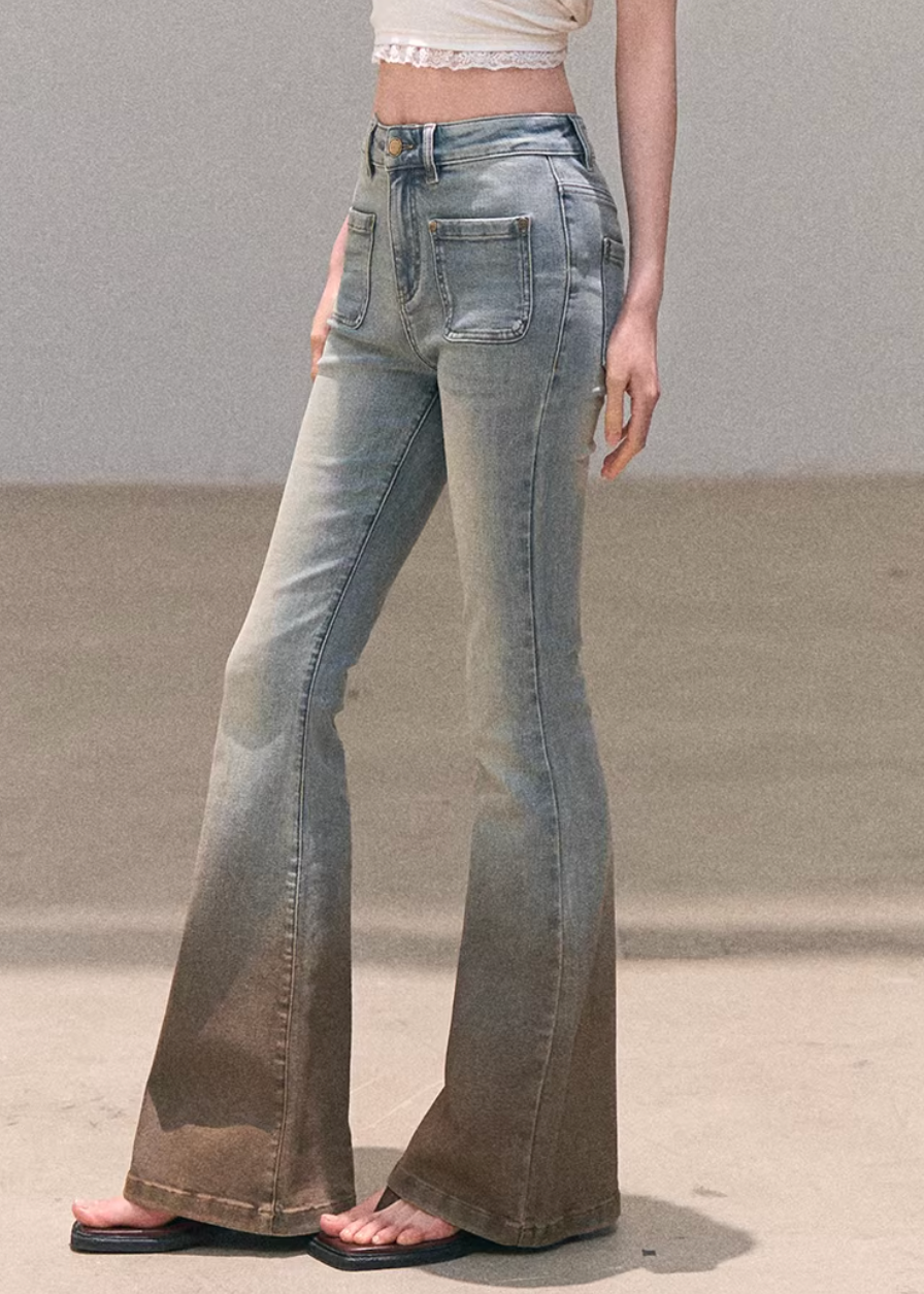 flared jeans women, vintage wash denim, korean fashion denim, spring outfits 2026, casual spring outfits, flare jeans outfit, slim fit flare jeans, minimalist denim style, soft aesthetic outfit, breathable cotton jeans, modern feminine clothing, parisian style clothing, versatile denim pants, chic everyday outfit, calm luxury fashion, relaxed fit denim, light wash jeans women, effortless style jeans, spring wardrobe denim, flattering denim jeans