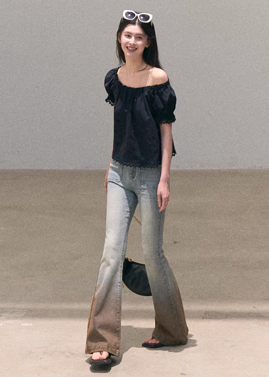 flared jeans women, vintage wash denim, korean fashion denim, spring outfits 2026, casual spring outfits, flare jeans outfit, slim fit flare jeans, minimalist denim style, soft aesthetic outfit, breathable cotton jeans, modern feminine clothing, parisian style clothing, versatile denim pants, chic everyday outfit, calm luxury fashion, relaxed fit denim, light wash jeans women, effortless style jeans, spring wardrobe denim, flattering denim jeans