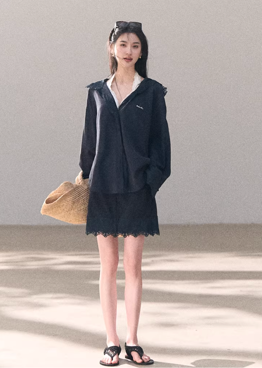 hooded shirt women, linen shirt coat, korean fashion outerwear, spring outfit ideas, casual spring outfits, lightweight jacket women, resort outfit women, breathable fabric outerwear, soft aesthetic outfit, modern feminine clothing, parisian style clothing, versatile layering piece, chic everyday outfit, calm luxury fashion, relaxed fit shirt coat, travel outfit women, effortless style outerwear, natural fabric clothing, spring wardrobe jacket, minimal style outer