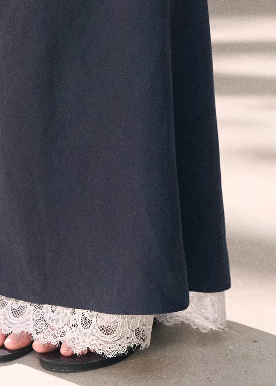 maxi skirt women, embroidered lace skirt, korean fashion skirt, spring outfit ideas, casual spring outfits, resort style skirt, linen blend skirt, breathable fabric skirt, soft aesthetic outfit, modern feminine clothing, parisian style clothing, versatile long skirt, chic everyday outfit, calm luxury fashion, lightweight summer skirt, effortless style skirt, natural fabric clothing, spring wardrobe skirt, relaxed fit maxi skirt, elegant long skirt