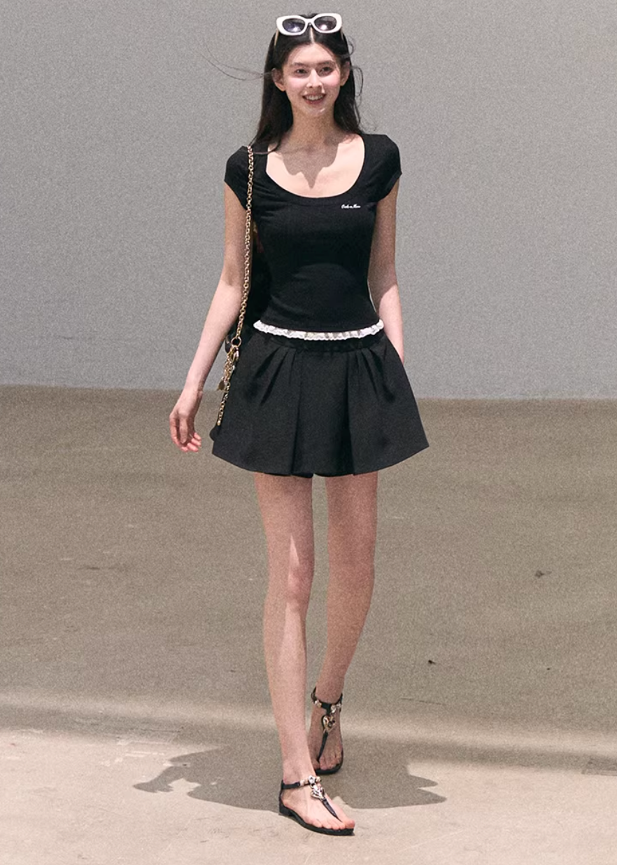 lace t shirt women, layered lace top, korean fashion top, spring outfit ideas, casual spring outfits, slim fit t shirt women, minimalist lace top, breathable cotton top, soft aesthetic outfit, modern feminine clothing, parisian style clothing, versatile everyday top, chic casual outfit, calm luxury fashion, lightweight summer top, effortless style blouse, refined casual wear, spring wardrobe essential, fitted lace top, minimal feminine clothing