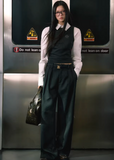 three piece suit women, vest suit set women, korean fashion suit, summer work outfits women, work outfits women office, wide leg trousers set, tailored vest women, aesthetic fashion outfit, modern feminine clothing, parisian style clothing, chic office outfit, versatile suit set, structured outfit women, casual office outfit, minimal style suit, elegant work outfit, refined casual wear, commuter outfit women, clean silhouette suit, professional outfit women