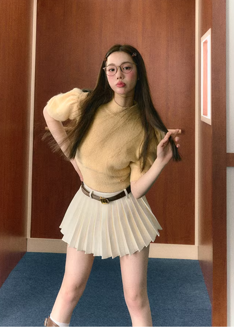 preppy outfit set women, pleated skirt suit, korean fashion set, brunch outfit ideas, brunch outfits, summer outfit ideas, school style outfit women, aesthetic fashion outfit, modern feminine clothing, parisian style clothing, versatile two piece outfit, chic everyday outfit, casual preppy outfit, soft girl aesthetic outfit, lightweight skirt set, feminine casual wear, stylish matching set, minimal fashion outfit, cute outfit ideas, everyday outfit set