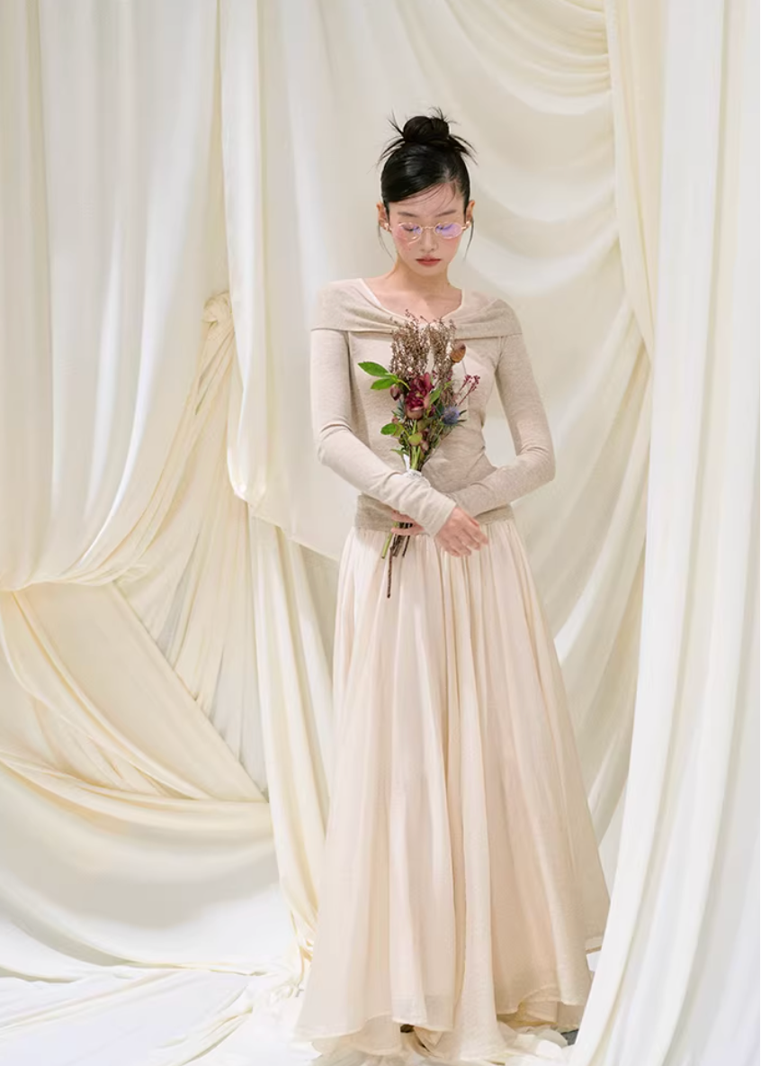 mesh knit top women, slim fit knit top, korean fashion top, brunch outfit ideas, brunch outfits, summer outfit ideas, layered knit top women, aesthetic fashion top, modern feminine clothing, parisian style clothing, versatile everyday top, chic casual outfit, lightweight knitwear, refined casual wear, elegant casual top, fitted long sleeve top, minimal style top, stylish going out top, feminine outfit top, trendy knit top