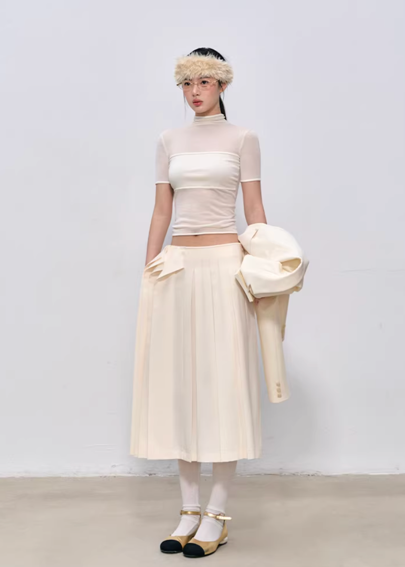 high neck t shirt women, mesh patchwork top, korean fashion top, summer outfit ideas, outfit ideas summer, slim fit t shirt women, lyocell top women, aesthetic fashion top, modern feminine clothing, parisian style clothing, versatile everyday top, chic casual outfit, lightweight summer top, sheer panel top women, minimal style top, refined casual wear, fitted tee women, stylish basic top, breathable fabric top, trendy summer top