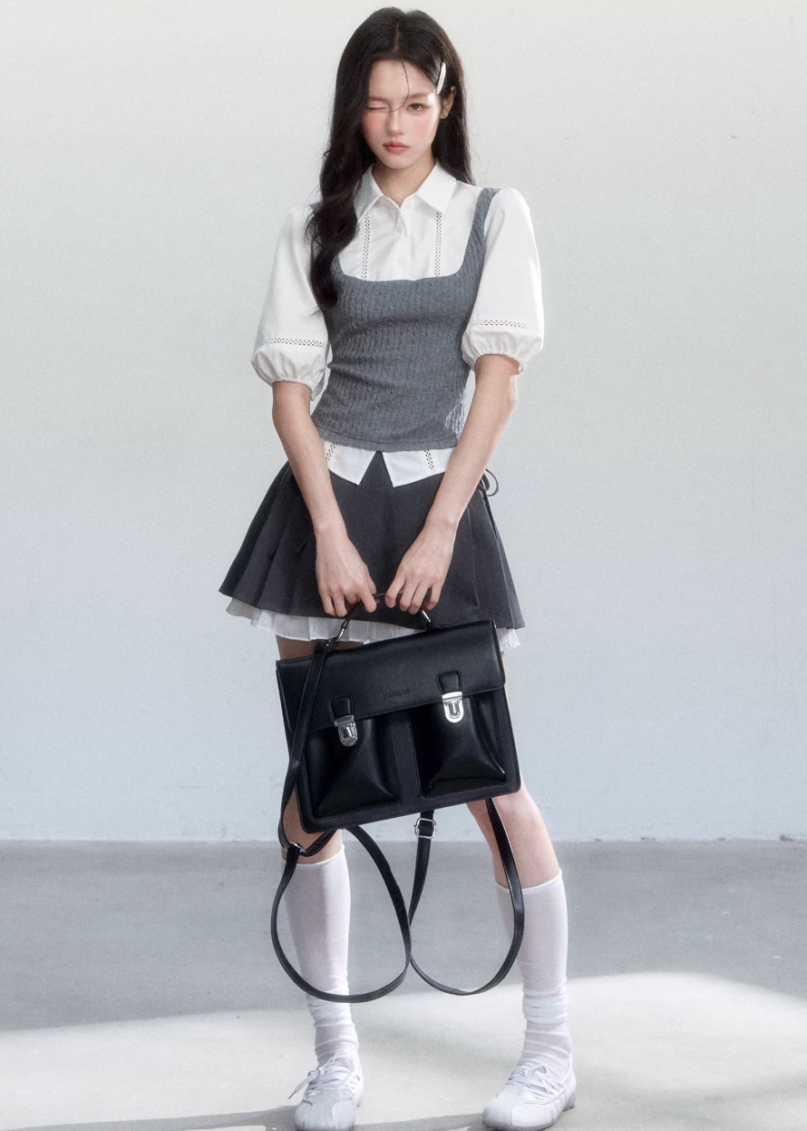 korean outfit aesthetic, layered blouse women, puff sleeve top women, coquette outfit, date outfit, soft girl outfit, feminine korean fashion, slim fit blouse women, aesthetic fashion top, romantic outfit ideas, college style outfit women, cute korean outfit, everyday feminine top, chic casual outfit, soft aesthetic clothing, korean style blouse, spring outfit ideas women, delicate style top, trendy korean fashion, gentle feminine outfit
