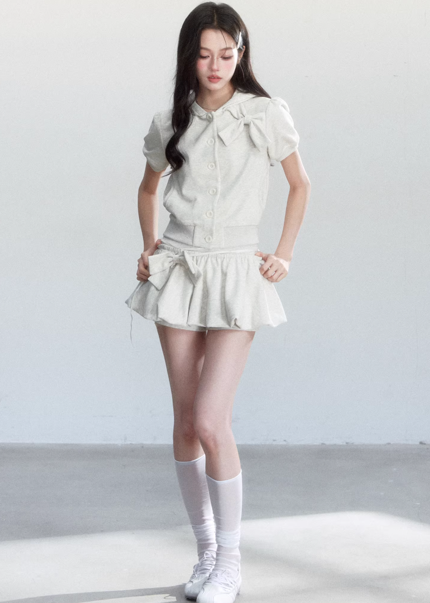 casual spring outfits women, spring brunch outfit, two piece set women, korean sweet outfit, coquette outfit, soft girl outfit, mini skirt set women, feminine korean fashion, aesthetic outfit women, cute casual outfit, spring outfits 2026, romantic casual outfit, korean style set, everyday outfit women, playful outfit set, soft aesthetic clothing, trendy spring outfit, stylish two piece outfit, brunch outfit women, delicate feminine outfit