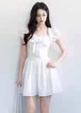spring outfits for women, graduation dress, white mini dress women, korean feminine dress, coquette outfit, soft girl outfit, lace mini dress, romantic dress women, aesthetic fashion dress, feminine korean fashion, cute spring outfit, delicate white dress, brunch outfit ideas, summer outfit ideas, dreamy outfit women, elegant casual dress, soft aesthetic clothing, slim fit dress women, korean style dress, sweet feminine dress

