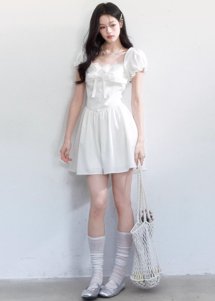 spring outfits for women, graduation dress, white mini dress women, korean feminine dress, coquette outfit, soft girl outfit, lace mini dress, romantic dress women, aesthetic fashion dress, feminine korean fashion, cute spring outfit, delicate white dress, brunch outfit ideas, summer outfit ideas, dreamy outfit women, elegant casual dress, soft aesthetic clothing, slim fit dress women, korean style dress, sweet feminine dress

