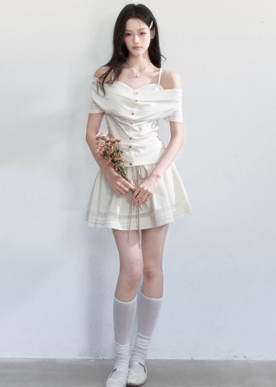 casual spring outfits women, spring brunch outfit, one shoulder top women, slim fit t shirt women, korean feminine top, coquette outfit, soft girl outfit, aesthetic fashion top, feminine korean fashion, cute spring outfit, romantic casual outfit, lightweight summer top, stylish basic top, soft aesthetic clothing, everyday outfit women, delicate feminine top, korean style blouse, trendy spring top, outfit ideas spring, breathable fabric top

