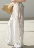 wide leg pants women, lace panel trousers, korean fashion pants, minimal outfit women, effortless outfit ideas, casual summer outfits, lightweight summer pants, modern feminine clothing, parisian style clothing, versatile wide pants, chic everyday outfit, calm luxury fashion, breathable fabric pants, relaxed fit trousers women, natural fabric clothing, elegant casual pants, summer wardrobe bottoms, drape pants women, soft aesthetic outfit, simple elegant clothing

