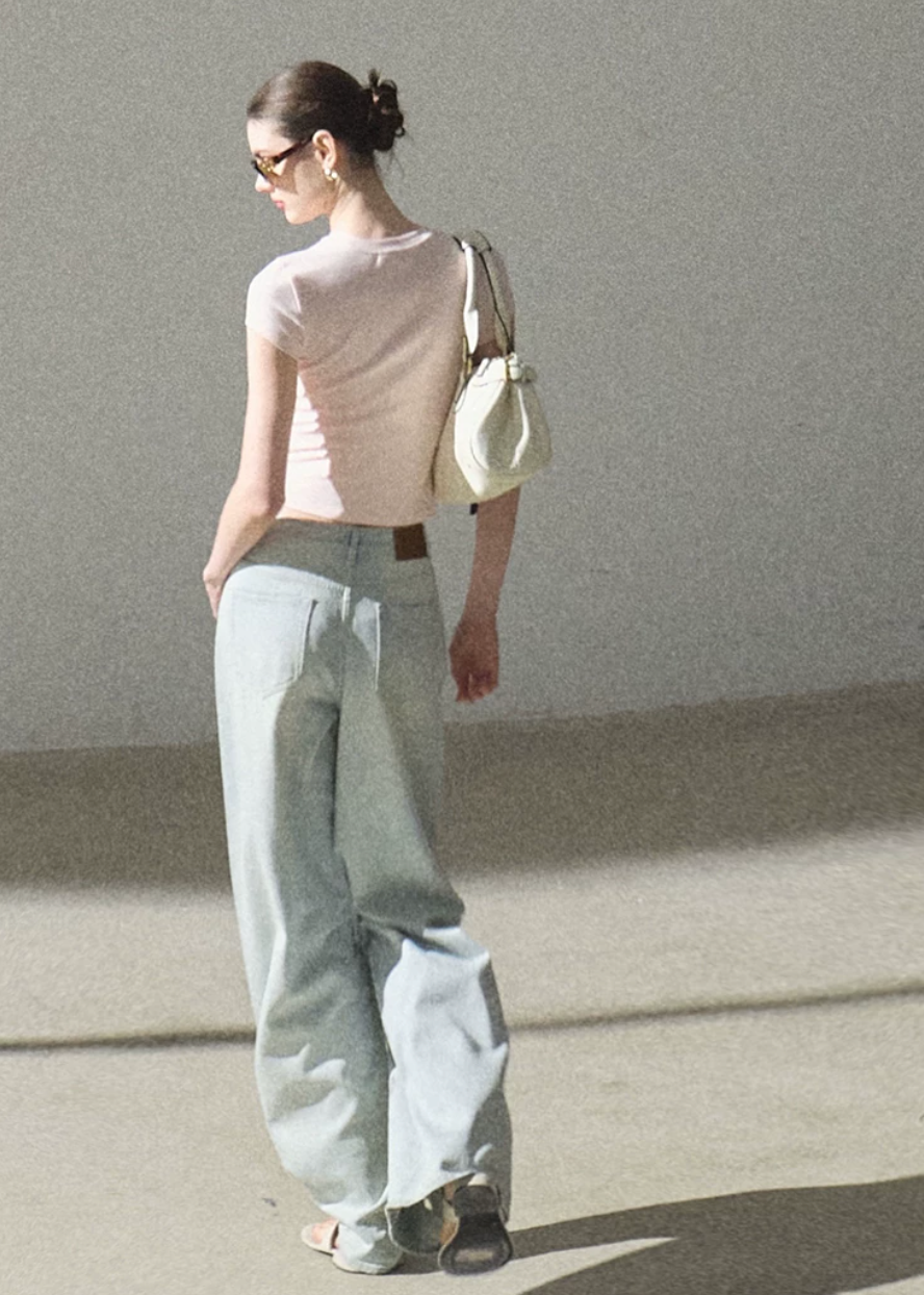 wide leg jeans women, embroidered denim pants, korean fashion jeans, minimal outfit women, effortless outfit ideas, casual everyday outfit, lightweight denim jeans, modern feminine clothing, parisian style clothing, versatile wide pants, chic casual outfit, calm luxury fashion, breathable denim pants, relaxed fit jeans women, natural style outfit, simple everyday pants, floral embroidery jeans, casual chic denim, soft aesthetic outfit, summer denim outfit

