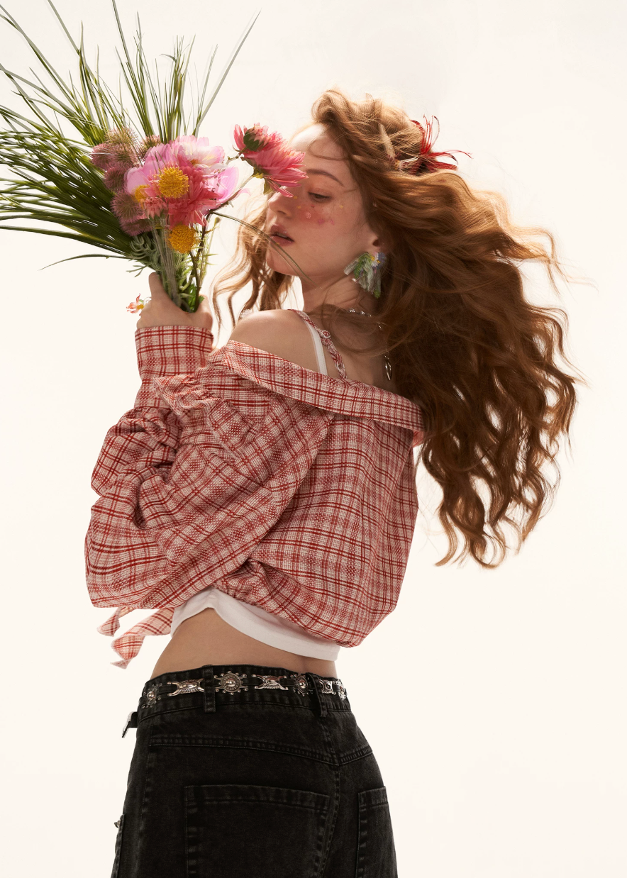 plaid blouse women, ruffle crop top, vintage style blouse, korean fashion top, summer outfit ideas, casual outfit women, lace up blouse women, aesthetic outfit women, cottagecore outfit, retro style top, cute crop blouse, feminine casual top, trendy summer top, statement blouse women, gingham top women, casual chic outfit, fashion forward top, everyday summer top, stylish blouse women, vintage outfit ideas

